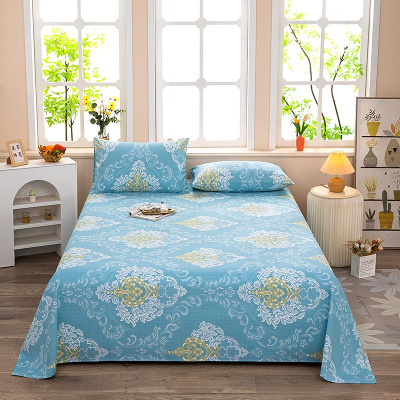 Cotton Thickened Bed Sheet 1pc Plant Flowers Printed Single Double Top King Sheets Pure Cotton Single Size Kids Bed Linen