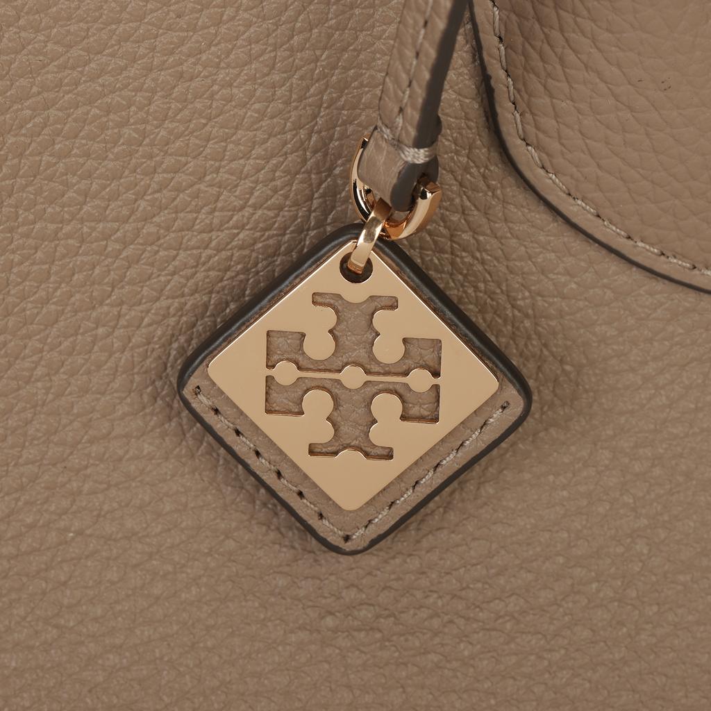 Tory Burch Swing Double Zipper Closure Leather Mini Shoulder Crossbody Bag Women Bags Gray Brown Oak 159504-250