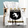 Juventus Customize Your Name Blanket Cozy Customizable Blanket Soft & Cozy Throw For Couch Office Chair Picnics Sofa All-Season Use