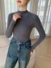 2025 Autumn/Winter High Neck Striped Cashmere Knit Slim Fit Sweater