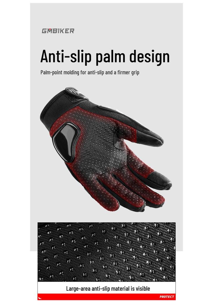 Breathable Touchscreen Motorcycle Gloves - Full-Finger Protection for All Seasons