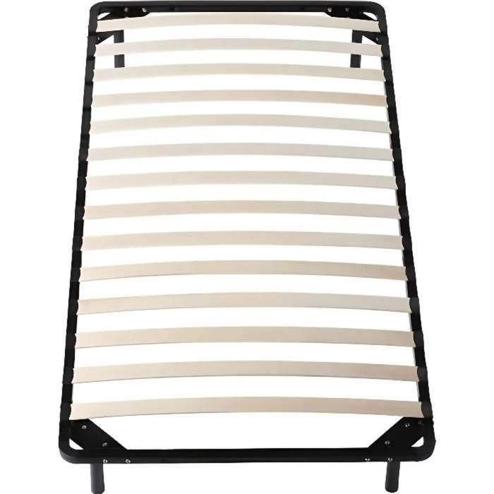 JULIE - Solid and Comfortable Slatted Frame Bed Base Feet 90x190 X 29 Cm In Metal - Quick and Easy Assembly - Thickness of M