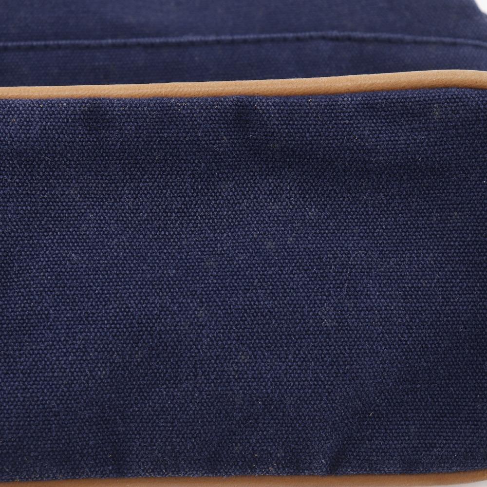 HERMES Bolide pouch 25 Pouch Navy blue Cotton canvas unisex Used