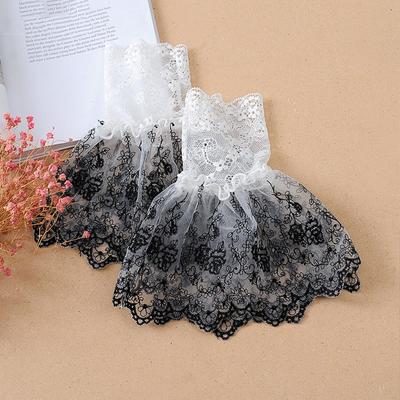 Perfect Match White Lace Fake Sleeves Women For Sweater Decorative Fake Cuffs Sleeves Wedding Lace Flounces Pleat Buttoned Wrist False Sleeves
