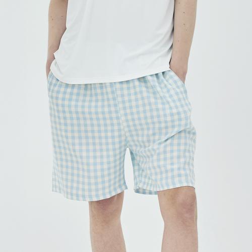 

[TERAWOOD HOMEWEAR] Мужские и женские капри-пижама в клетку Windy Check [Отправка из Кореи] 100% Оригинал Pink - L