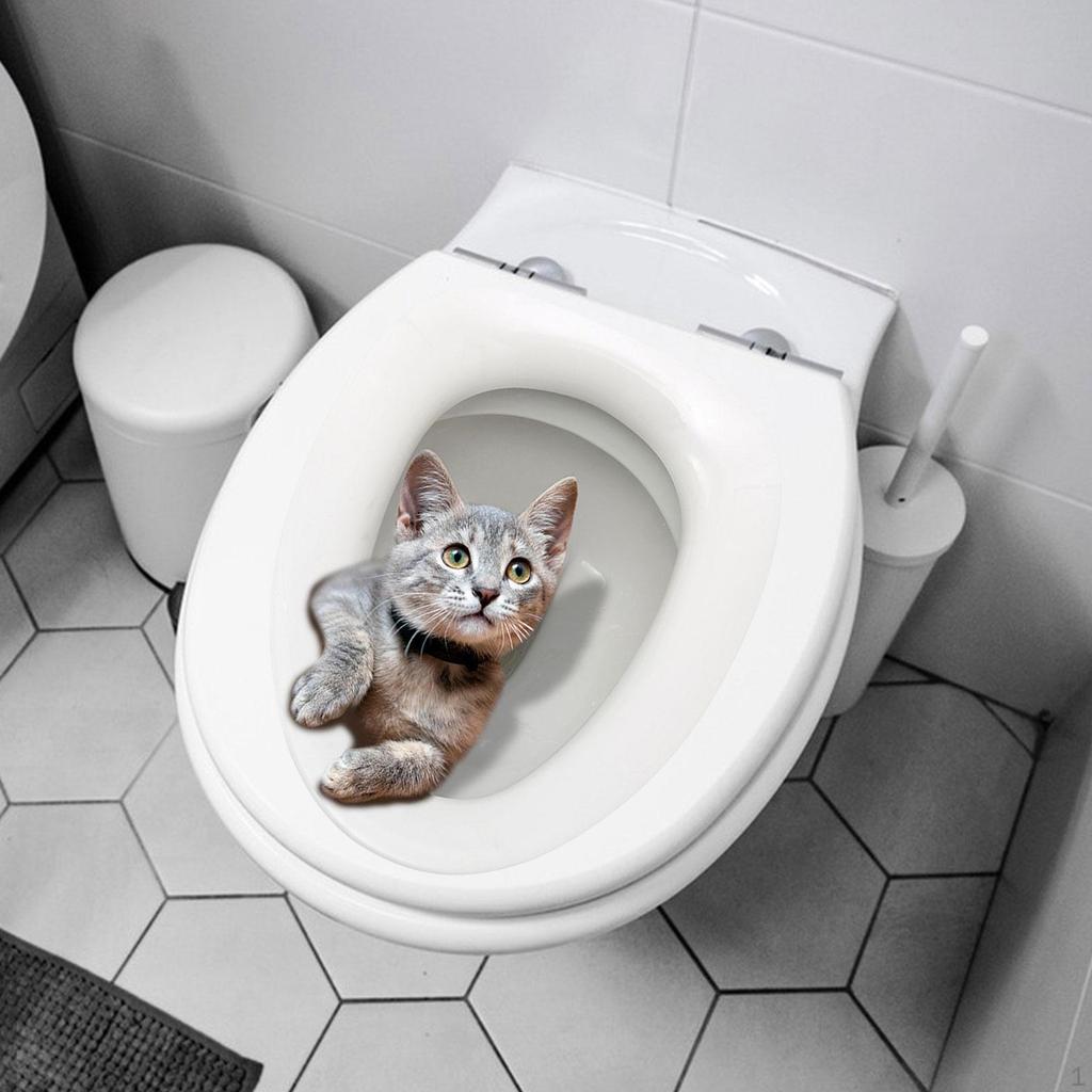 Cartoon Toilet Seat Cover Stickers, Cat Cute Cat, A
