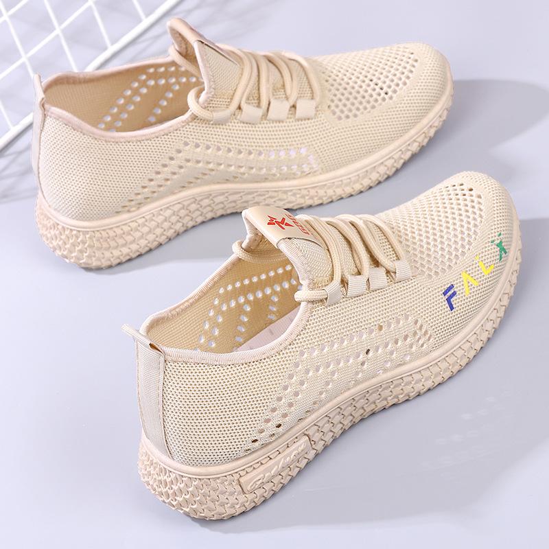 2023 New Summer Mom Mesh Shoes Fly Woven Sneakers Casual Running Shoes for Women