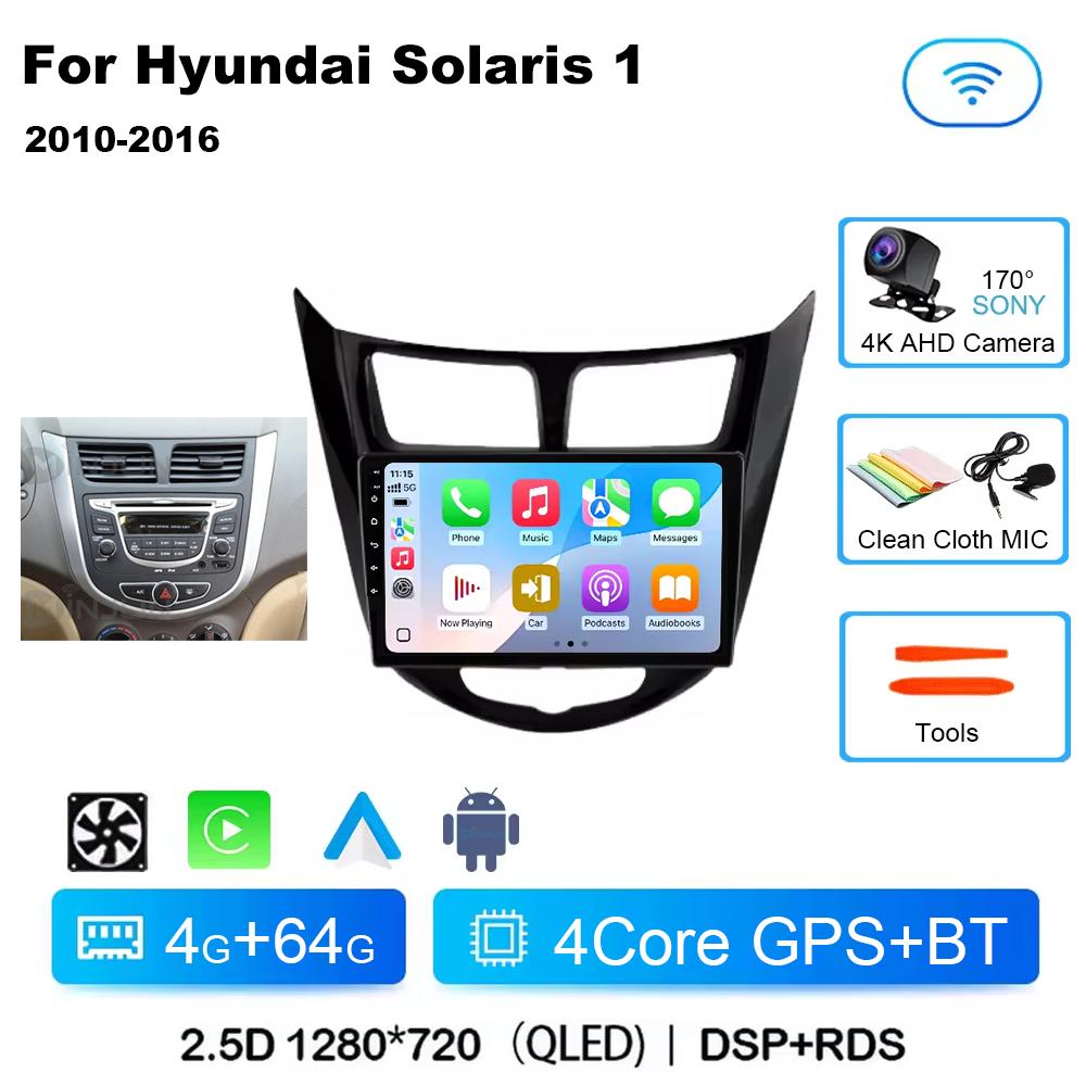 Android 14 Pentru Hyundai Solaris Verna Accent 1 2010-2016 Qualcomm Radio Auto Navigație GPS Carplay Multimedia Video Player Audio