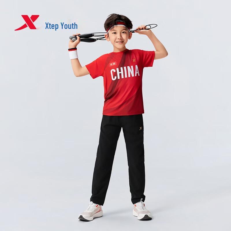 Xtep Kids' Skipping Rope Quick-Dry Short Sleeve T-Shirt