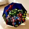 Superhero Night 8 Ribs 3Fold Black Glue Uv Protection Umbrella Sun Protection Rainproof Compact Folding Umbrella For Travel Daily Use C924557