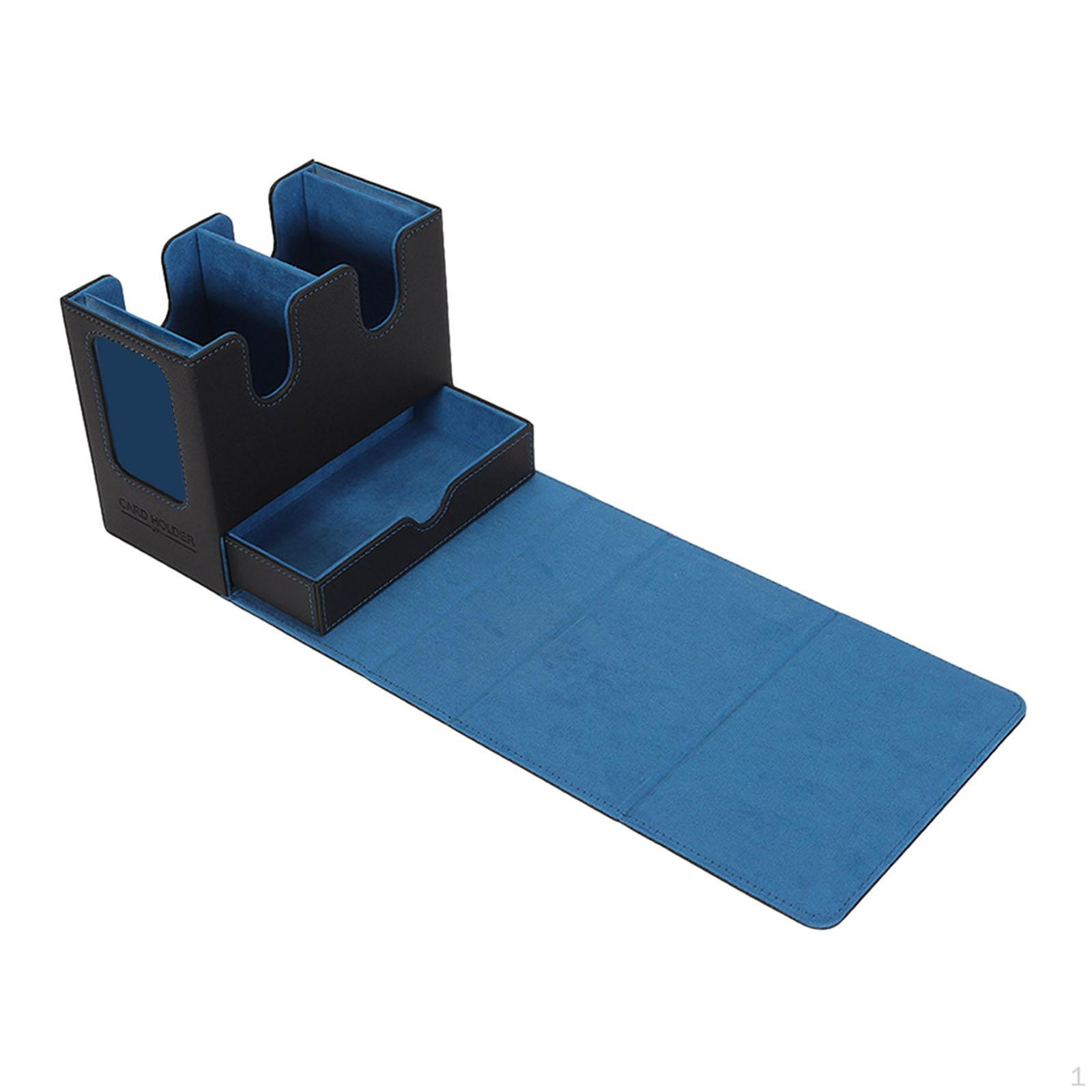 

Коробка для карточек, чехол для бейсбольных карточек, игровой держатель из искусственной кожи премиум-класса Black Blue