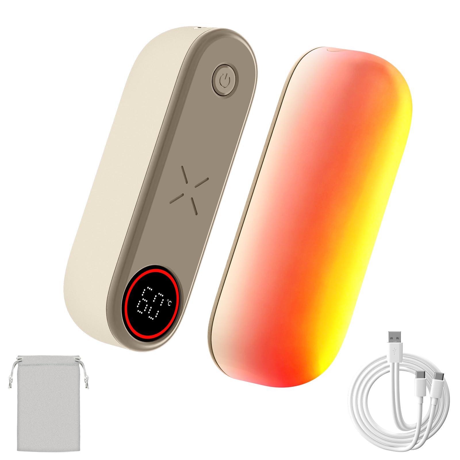 

Dalugo Rechargeable Hand Magnetic Set of 8000mAh High Mobile 3 Temperature Fast Cold Warms and USB C Warmer, USB-C Charging, Cordless, Separation, 2, белый