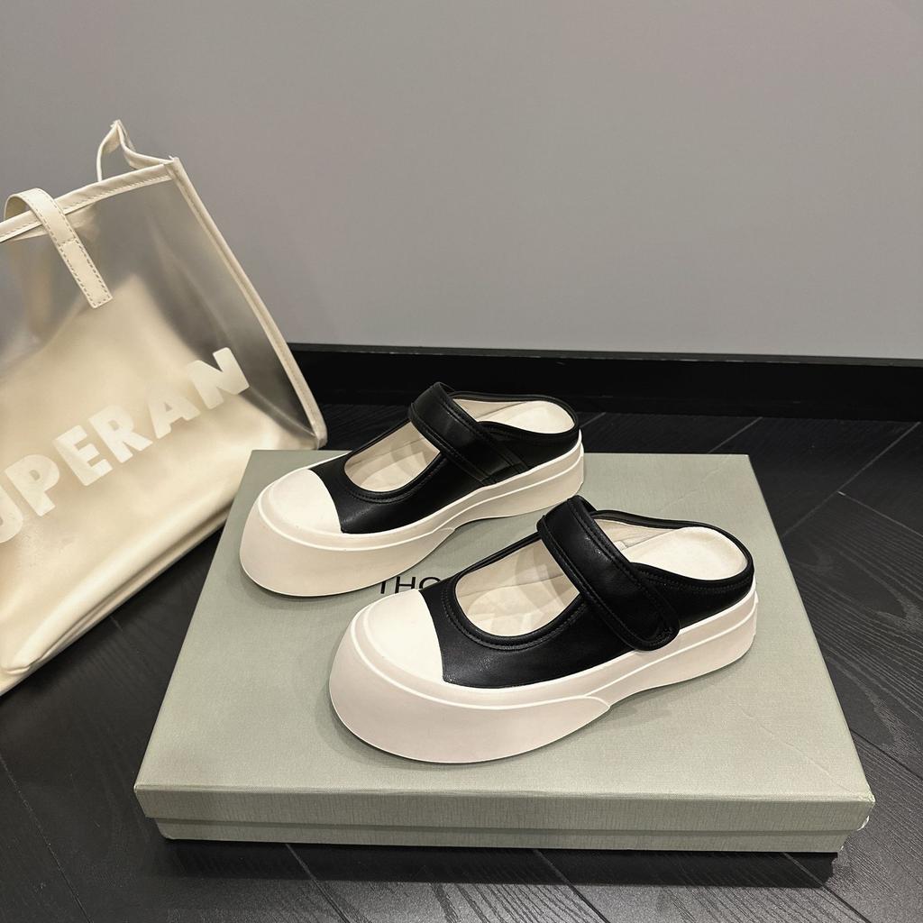 Mary Jane half slippers women's zho ruth mono big head ugly cute sandals platform women's canvas