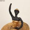 Creative Ballet Dancer Figures Statue Desk Decoration Ornaments Golden Ballerina Character Sculpture Room Aesthetic Decor