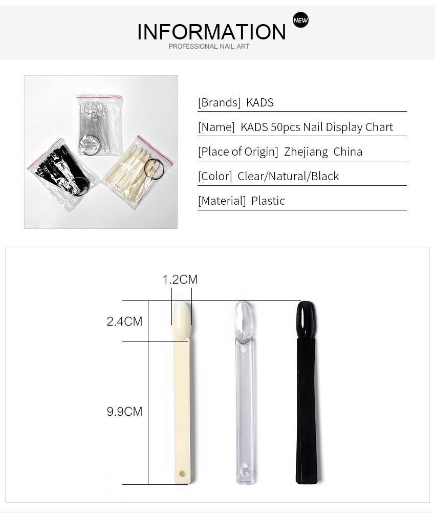kads 50PCS Nagel Display Diagramm Nägel Kunst UV Gel Polnisch Farbe Diagramm Praxis Tipps Acryl Nagel Display Diagramm