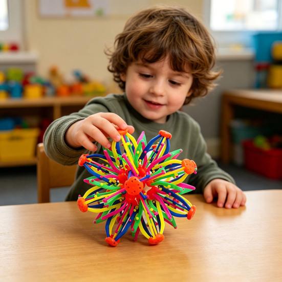 Magic Telescopic Ball for Kids Adults Expandable Deformable Sensory Fidget Ball Colorful Plastic Hand Exercise And Anxiety Relief