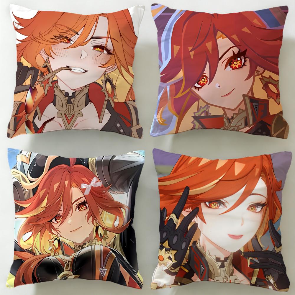 popular game character Mavuika Cushion Cover Soft & Easy-Wash Pillow Case – Versatile for Couch, Bed, Travel and Office
