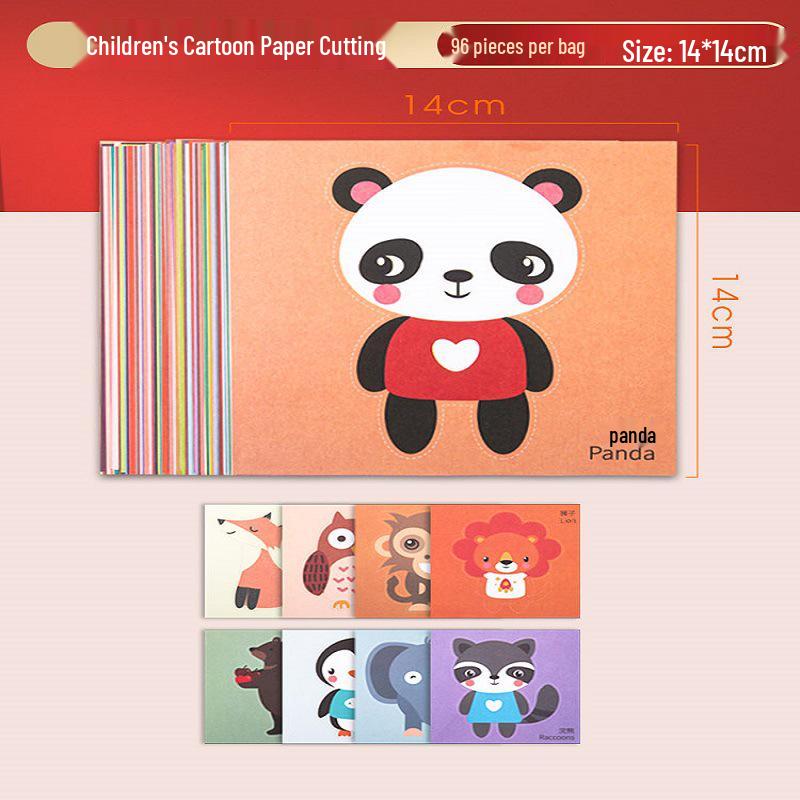 Children's 3D Chinese New Year Paper Cutting Set: Festive Red Paper Window Flowers & Tools