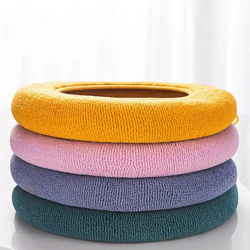 O Shape Universal Winter Toilet Seats Cover Closestool Mat Washable Bathroom Accessories Knitting Keep Warm Soft Toilet Seat
