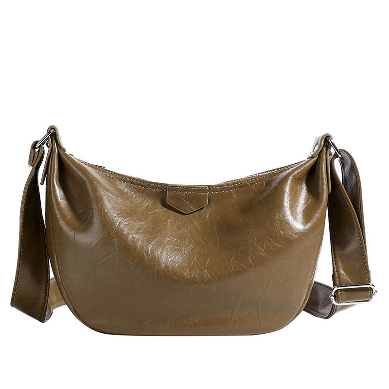 

Вместительная сумка из мягкой кожи Женская новая сумка через плечо Сумка-мессенджер для поездок хаки