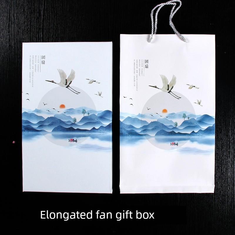 Antique Embroidery Circular Fan Chinese Style Cheongsam Fan Women's Double-Sided Embroidered Transparent round Long Handle Ancient Chinese Clothing