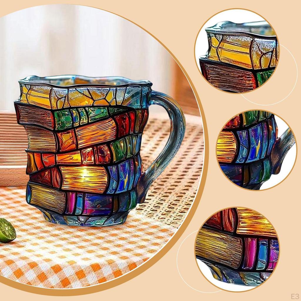 3D Painted Book Mug Coffee Cup for Librarian Teacher