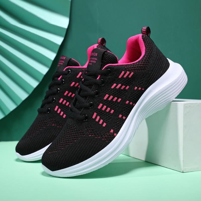 Sommersportschuhe Damenschuhe Laufschuhe Fliegengewebt Rutschfest Atmungsaktiv Leicht Reiseschuhe Studentinnen Weichsohlige Freizeitschuhe