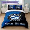Set Biancheria da Letto Personalizzato Bayern Monaco con Nome Testo 1 Copripiumino+2 Federe Logo Calcio Regalo Personalizzato per Occasioni Speciali Decorazione Camera da Letto