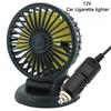 Automobilový ventilátor 360° nastavitelný 3hlavový ventilátor USB/12V/24V automobilový elektrický chladicí ventilátor 2 rychlosti tichý ventilátor do auta příslušenství do auta