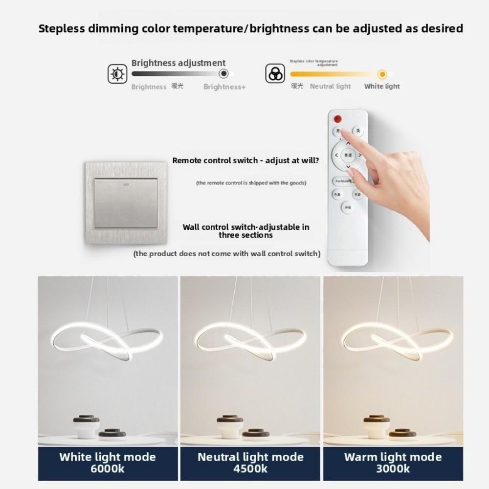 Aluminum LED Pendant Light Remote Dimming Lighting Home Luminaire Hanging Lamp  Hall Bedroom Hotel