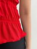 2026 Summer Solid Color Pleated Halter Neck Women's Open Back Lace-up Top