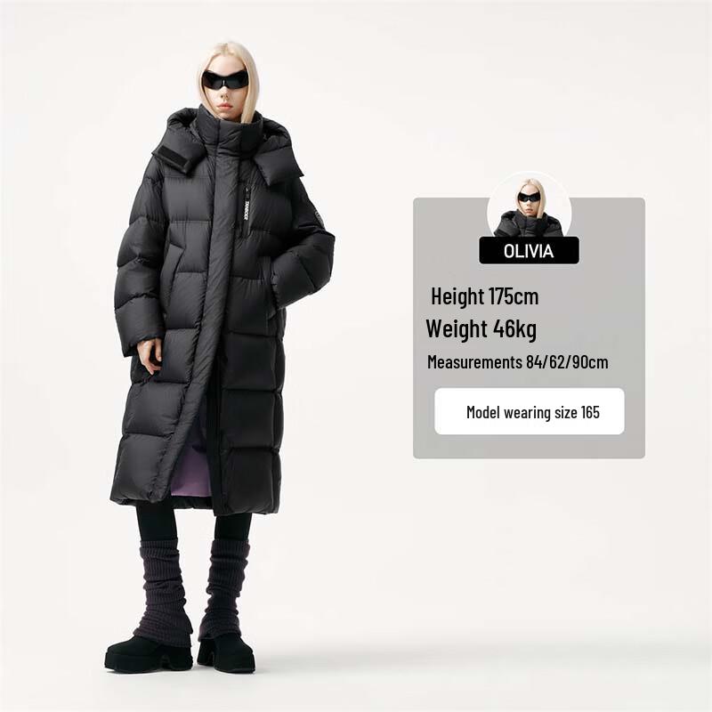 Tanboer Women's Long Goose Down Puffer Jacket with Detachable Hood TB5550830A