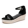 Fashion 6CM/9CM High Heel Espadrilles Shoes Ladies Summer Platform Sandals Women Open Toe Ankle Strap Sandalias Wedges Fisherman Tacones