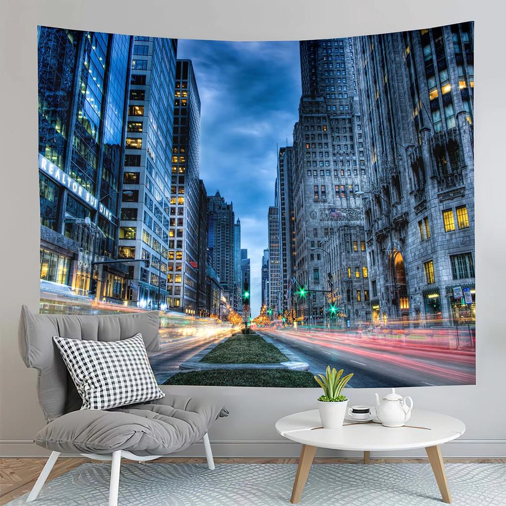 San Francisco Bay Bridge Tapestry City Night View Tapestry Landscape Tapestry Home Living Room Bedroom Wall Art Tapestries