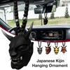 Pingente de suspensão para capacete de samurai japonês Oni, máscaras de samurai kabuto, espelho retrovisor para carro, decoração de carro de Halloween, presente