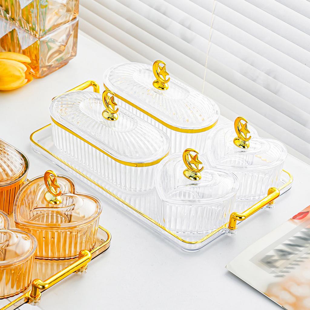 Middle Eastern Festival Fruit Tray Living Room Transparent Refreshment Tea Table Snacks Place Plate Candy Snack Plate