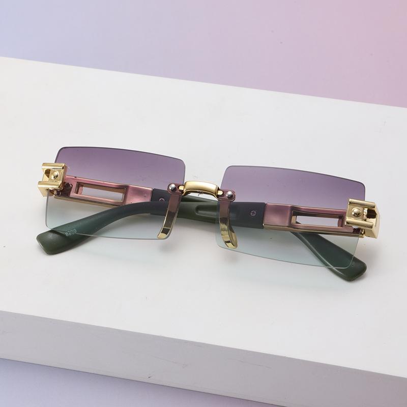Frameless Trimmed Sunglasses Men'S Uv Protection Trend Imitation Metal Frame Fashion Sunglasses Women