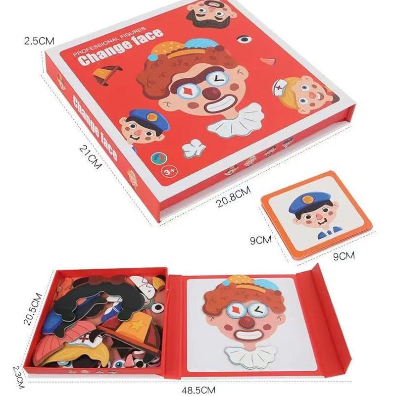 WANDAVICTA® Magnetisches Puzzle mit Charakteren, 53 Teile, Aufbewahrungsbox, Lernspielzeug für Kinder ab 3 Jahren