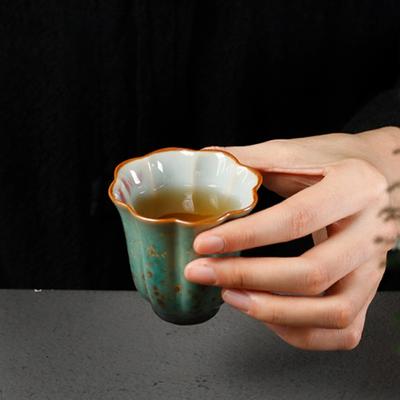 Japanese Ceramic Tea Cup Kiln Change Petal Kung Fu Tea Set