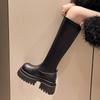 Fashion Ladies Elegant Boots Round Head Solid Color 2024 Hot Sale New Autumn Winter Fashion Women Knee Length Shoes Botines Mujer