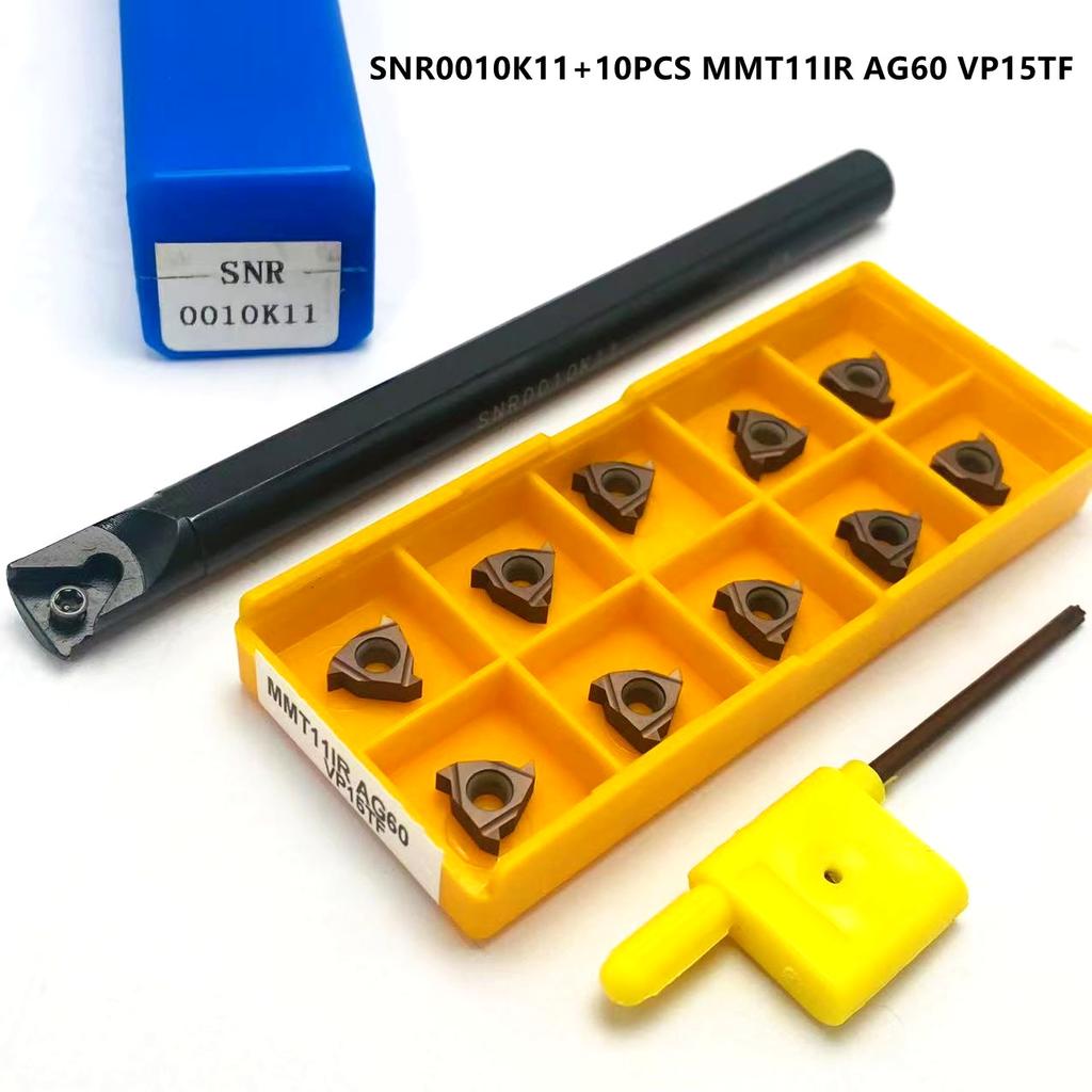 SNR0012M11 SNR0008K11 SNR0010K11 SNR0013N11 SNR0016Q11 Internal Thread Turning Tool holder.10PCS MMT11IR AG60 Carbide Insert SNR