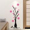 Rose Vase Acrylic Mirror Wall Stickers Plum Blossom DIY Art Wall Decal Living Room Bedroom Home Flower Wallpaper Decor