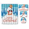 3D Printed Christmas Waterproof Shower Curtain Toilet Four-Piece Combination Set Household Doormat Floor Mat Carpet