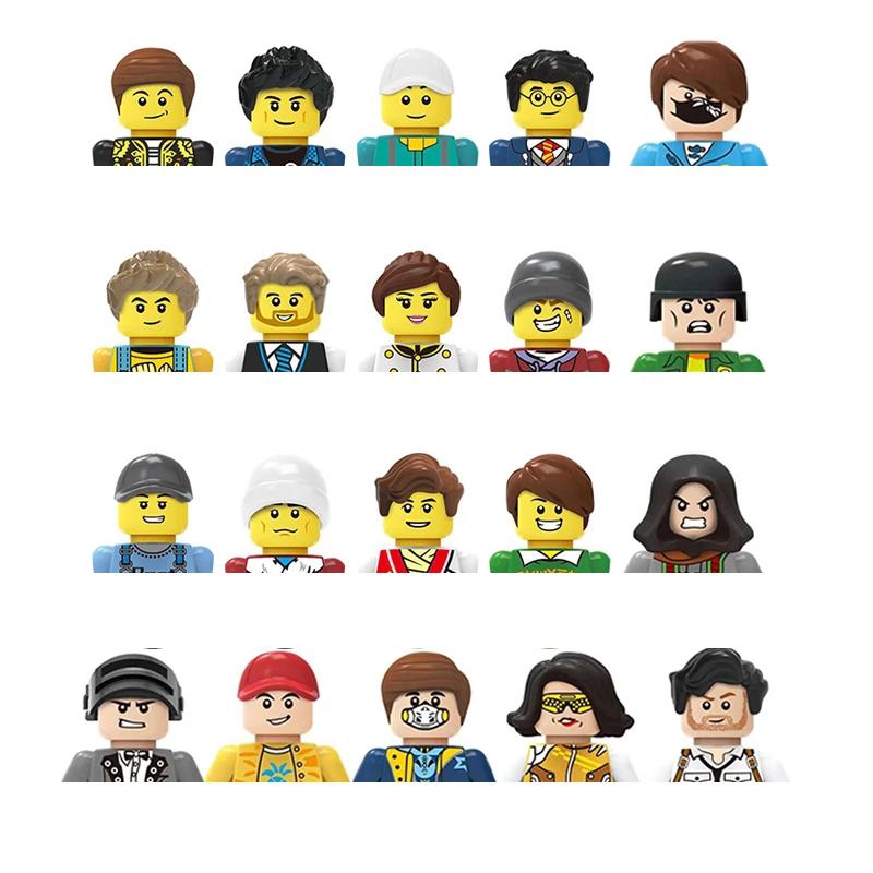 Non-Toxic City Characters Action Figures Building Blocks Policeman Teacher Fireman Occupation Mini Figurine Dolls Bricks Set Children Toys