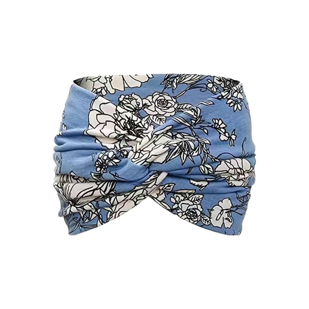 Non-Slip Turban Style Hair Wraps Flower Workout Headband New Wide Headbands  for Women Style 02