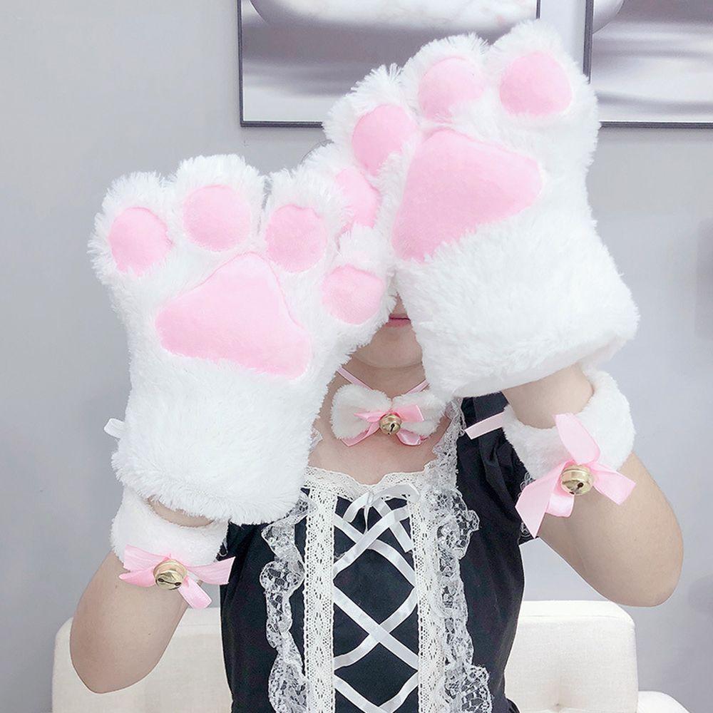 New Cute For Women Bear Claw Paw Mittens Anime Cosplay Gloves Plush Cat Claw Gloves