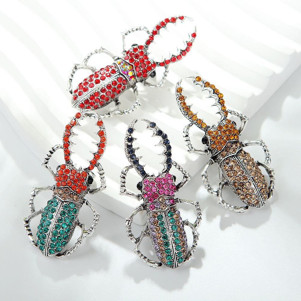 

Women Men Beetle Crystal Rhinestone Brooch Buckles Insect Badges Pins