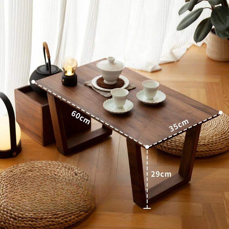 Nordic Style Solid Wood Small Square Tea Table Japanese Tatami Minimalist Balcony Side Desk Window Coffee Table