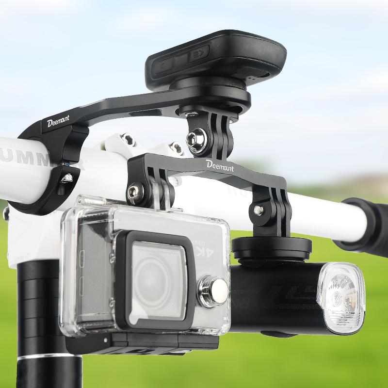 MTB Road Bike Handlebar Extended Bar Computer Mount for Garmin/Bryton/Wahoo Out Front Sports Camera Front Light Stand Clip