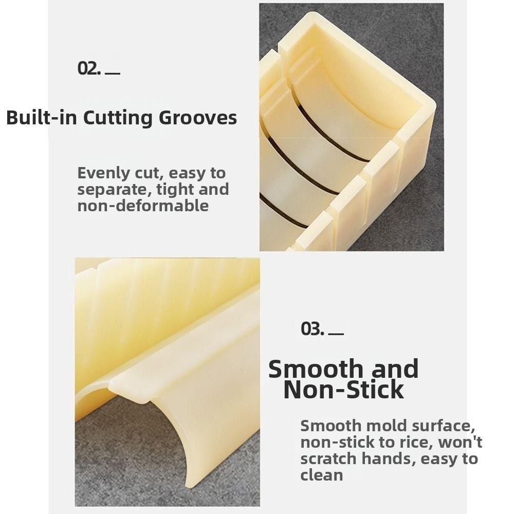 Opakovaně použitelná sada forem na sushi rolky Kulatá/Čtvercová/Ve tvaru srdce Rychlý váleček na sushi Japonská kuchyně